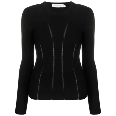 Zimmermann Women's Luminosity Paneled Knit Top In Black