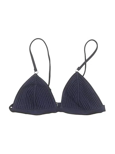 Pre-owned Zimmermann Swimsuit Top Blue Chevron/herringbone Pattern Swimwear