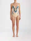 Zimmermann Womens Cream Scarf Floral Indra Crochet-detail One-piece Swimsuit Xs In Multi