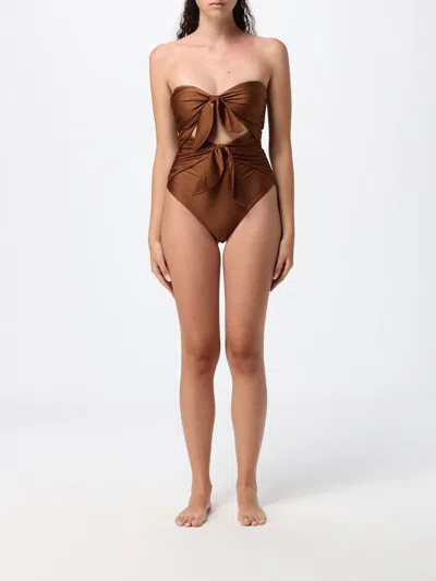 Zimmermann Aster Double-scarf-tie Swimsuit In Brown
