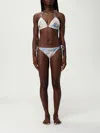 Zimmermann Womens Tea Blue Botan Floral Cascadian Crochet Triangle Bikini Set In White