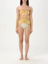 Zimmermann Maxine Chain Trim Bandeau One Piece In Gold
