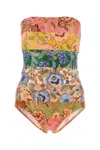 Zimmermann Junie Placement Bandeau One Piece Multi Floral 0 In Printed