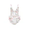Zimmermann Multicolour Floral Swimsuit With Ruffled Edges And Adjustable Ties In Multi