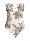 Zimmermann Rhiannon Hardware-detailed Strapless One-piece Swimsuit In White