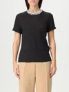 Zimmermann Womens Black Crush Embellished Linen-jersey T-shirt In Black