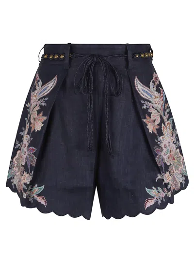 Zimmermann Tailored Black Linen Bermudas