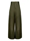 Zimmermann Tailored Leather Trousers In Green