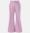 Zimmermann Tailored Wool And Silk Wide-leg Pants In Lilac