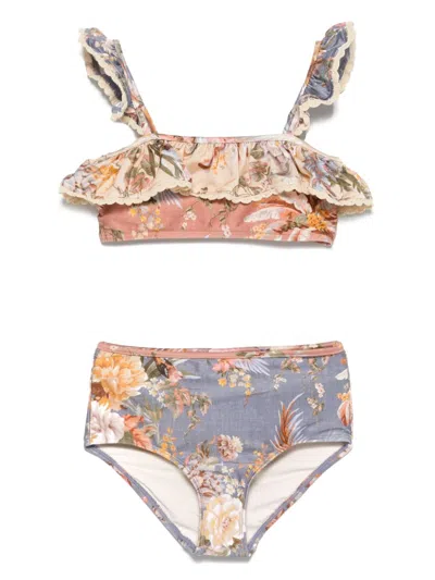 Zimmermann Kids' Tallow Bikini Set In Pink