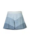Zimmermann Tallow Chevron Denim Short In Blue