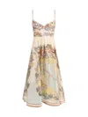 Zimmermann Tallow Linen Midi Dress In Neutral