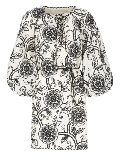 【Zimmermann】Tallow belted embroidered linen mini dress ZIMMERMANN Tallow belted embroidered linen mini dress | NET