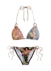 Zimmermann Tallow Spliced Ring Bikini In Multi Print