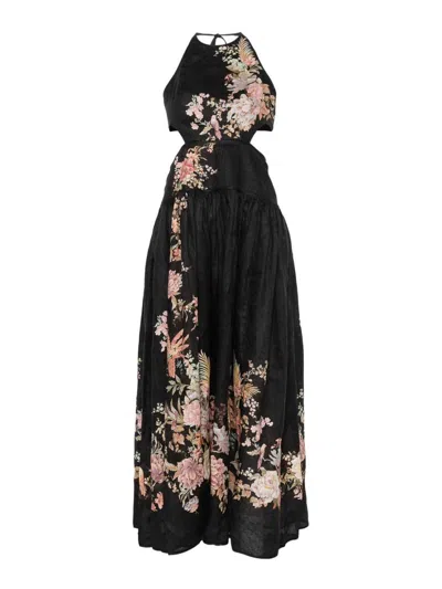 Zimmermann Tallow Midi Dress In Black