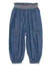 Zimmermann Girl's Tallow Shirred Denim Pants In Blue