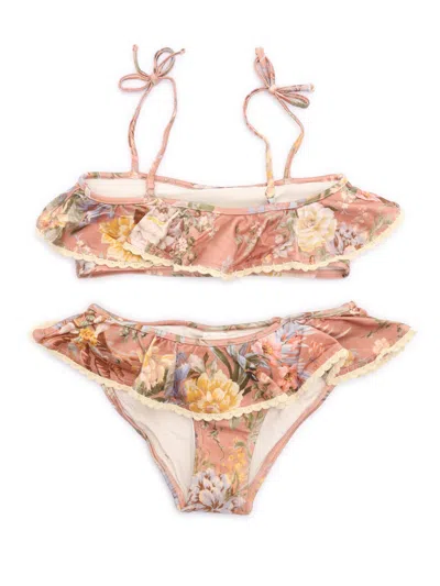 Zimmermann Tallow Kids Tie Bikini In Multi