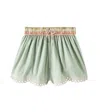 Zimmermann Embroidery Cotton Shorts In Green