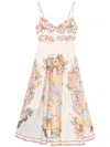 Zimmermann Tallow Linen Midi Dress In Neutral