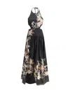 Zimmermann Tallow Cutout Floral-print Linen Halterneck Midi Dress In Black Multi Floral