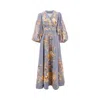 Zimmermann Tallow Floral-print Cotton-voile Midi Wrap Dress In Blue