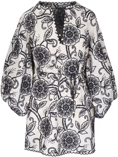 Zimmermann Tallow Mini Dress In Black