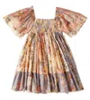 Zimmermann Tallow Paneled Cotton Dress In Multicoloured
