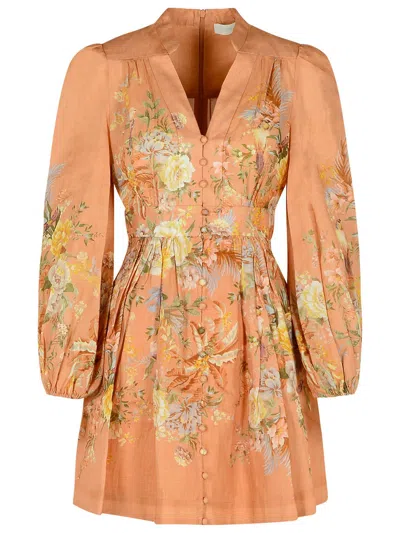 Zimmermann 'tallow' Pink Linen Dress Women