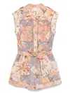 Zimmermann Tallow Playsuit In Pink