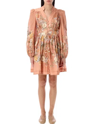 Zimmermann Tallow Plunge Mini Dress