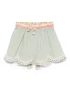 Zimmermann Embroidery Cotton Shorts In 绿色