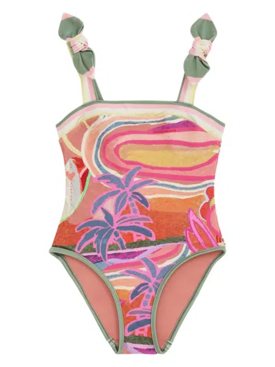 Zimmermann Kids' Tallow Swimsuit In 粉色