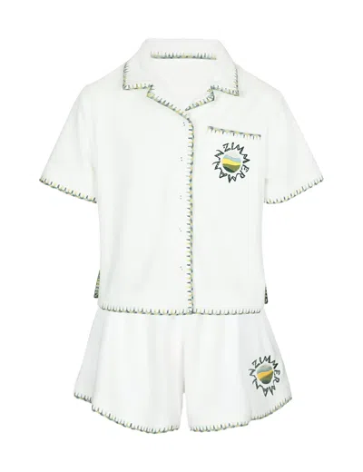 Zimmermann Kids' Tallow Terry Top And Shorts In White