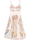 Zimmermann Tallow Linen Midi Dress In Neutral
