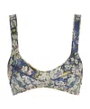 Zimmermann Floral-print Silk Bra Top In Gray