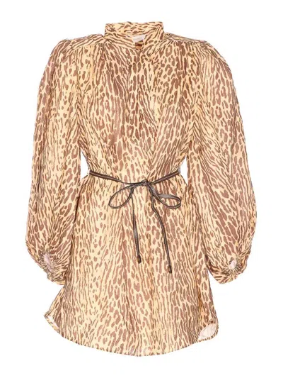 ZIMMERMANN VESTIDO MIDI - MARRÓN