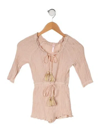 Pre-owned Zimmermann Babies' Tassel Accent Romper In Neutrals