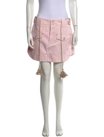 Pre-owned Zimmermann Tassel Accents Mini Skirt In Pink