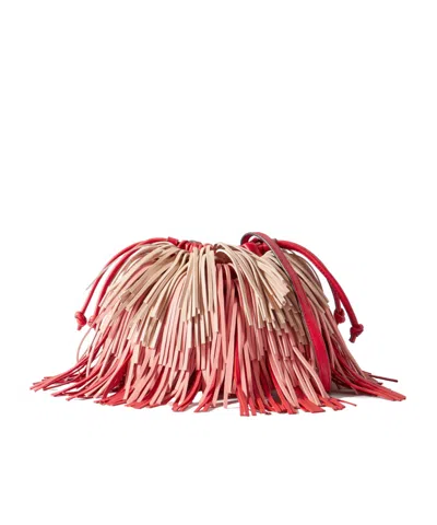 Zimmermann Fringed Leather Shoulder Bag In Pink