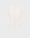 Zimmermann Tee Lace Trim Lantern Sleeve Ivory In White