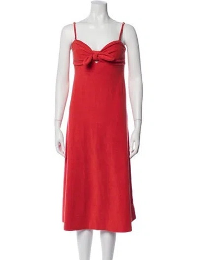 Pre-owned Zimmermann Terry Cloth Midi Length Dress In Red