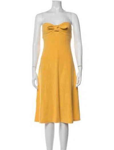 Pre-owned Zimmermann Terry Cloth Midi Length Dress In Yellow