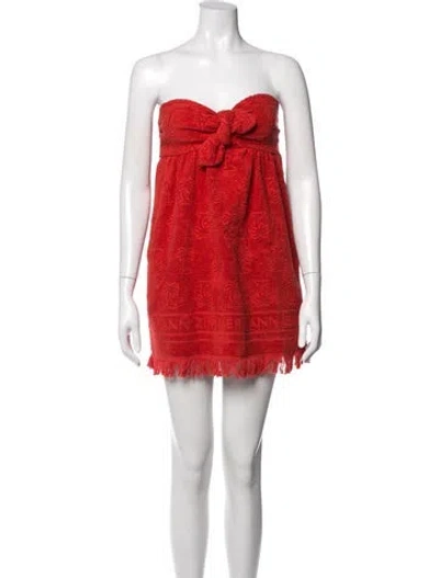 Pre-owned Zimmermann Terry Cloth Mini Dress In Red