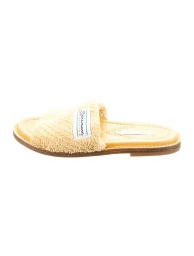 Pre-owned Zimmermann Terry Cloth Slides In Yellow