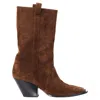 Zimmermann Texano Cowboy Boots In Brown Suede In Brown