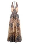 Zimmermann Ascension Plunge Halter Maxi In Multi
