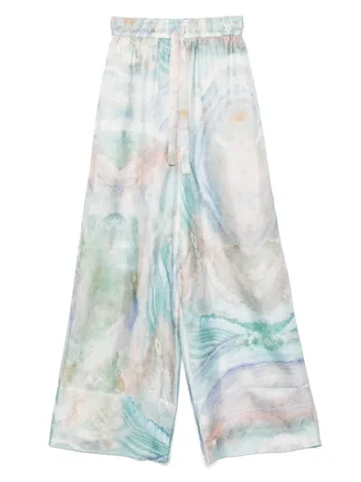 Zimmermann The Illuminate Wide-leg Trousers In Multicolor