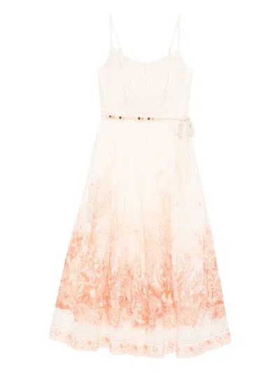 Zimmermann The Wanderlust Print Midi Dress In Multi