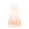 Zimmermann Wanderlust Corset Midi Dress In Coral Toile In Neutral