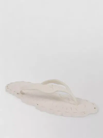 Zimmermann Thong Sandals Matte Finish Scalloped Edge In Neutral